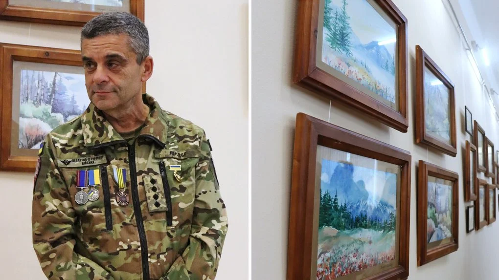 В Ужгороді відкрили виставку картин ветерана війни, архітектора Сергія Лєндєла