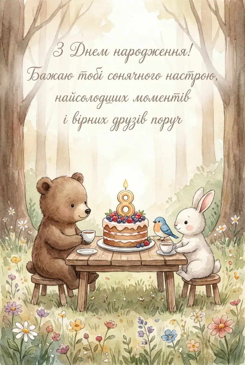 з днем народження дівчинці 8 років