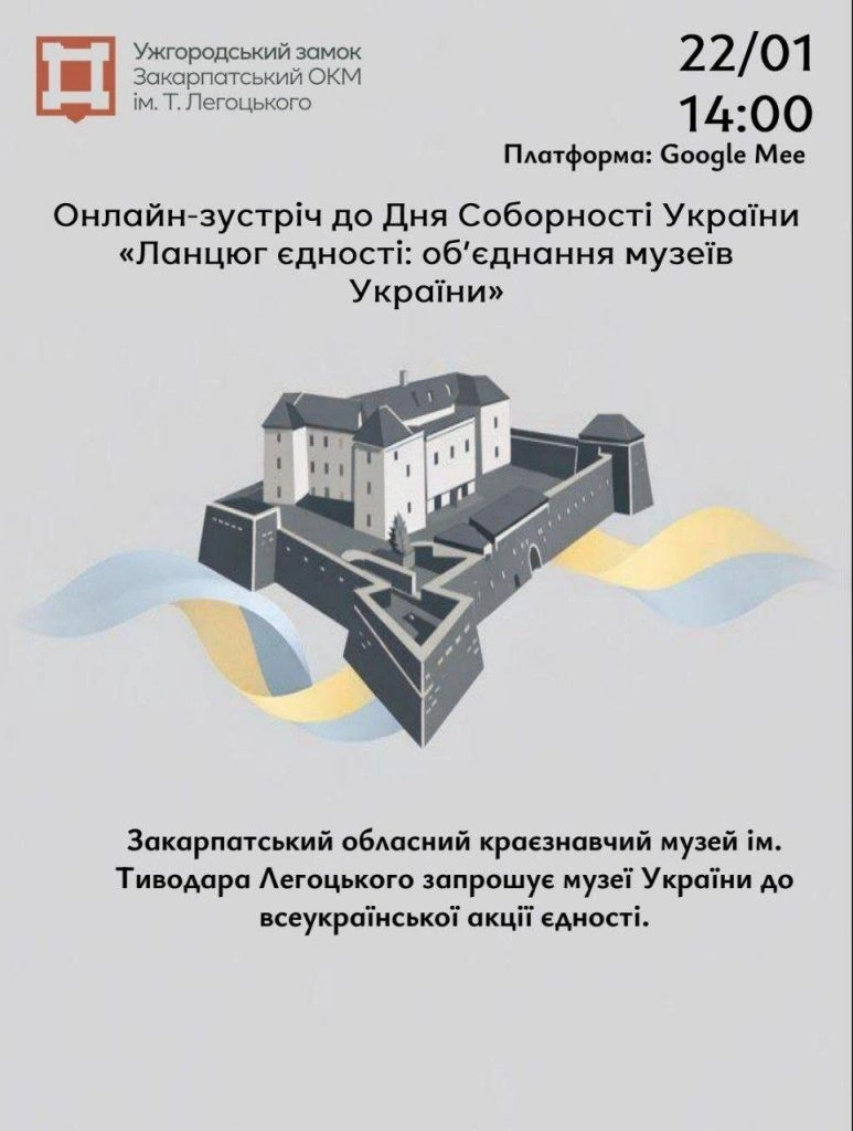 Музеї України з’єднаються онлайн у «ланцюг єдності» до Дня Соборності