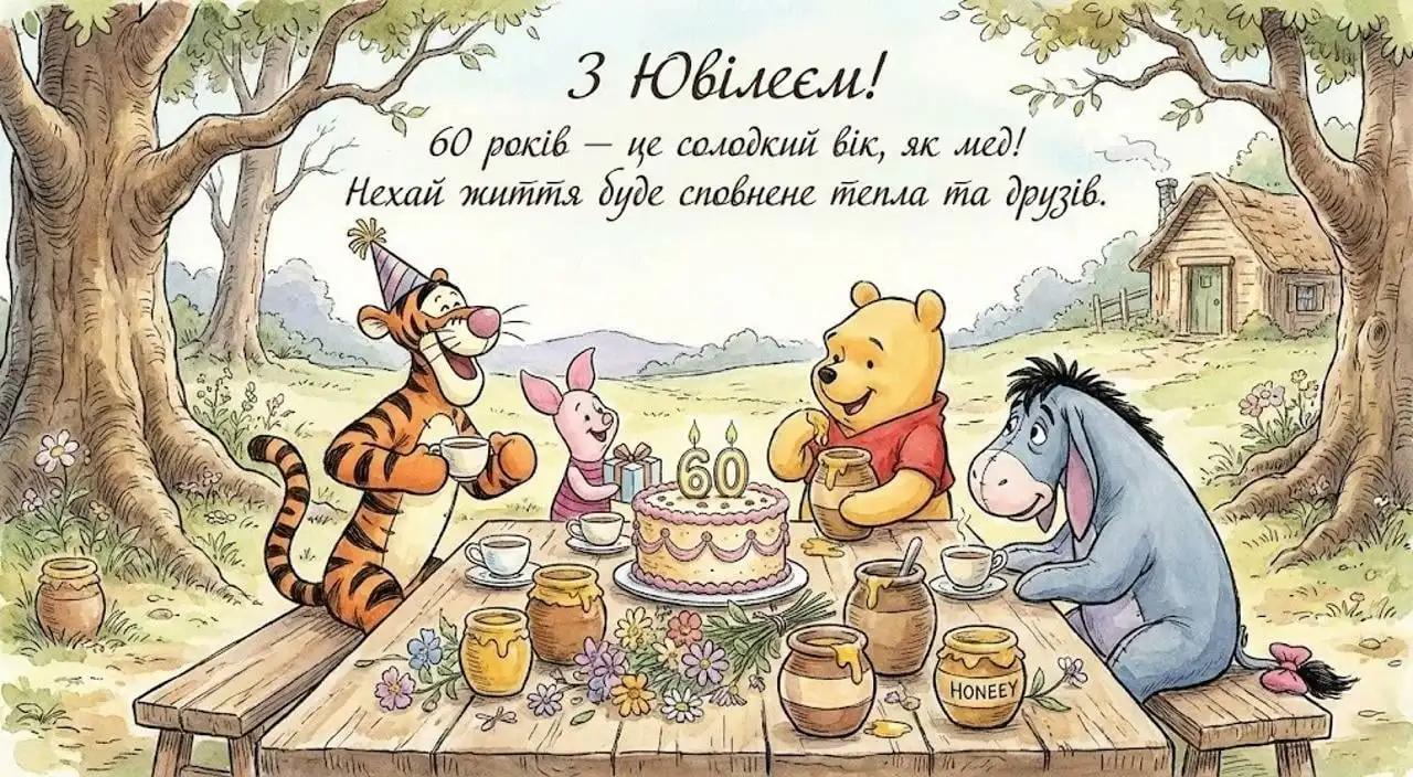 Привітання з ювілеєм на 60 років для жінки