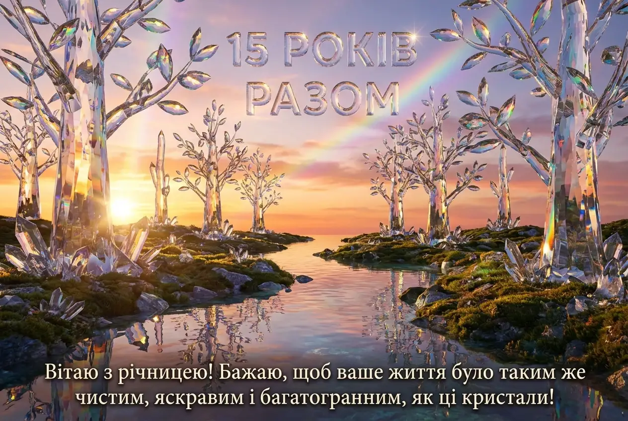 15 років весілля привітання