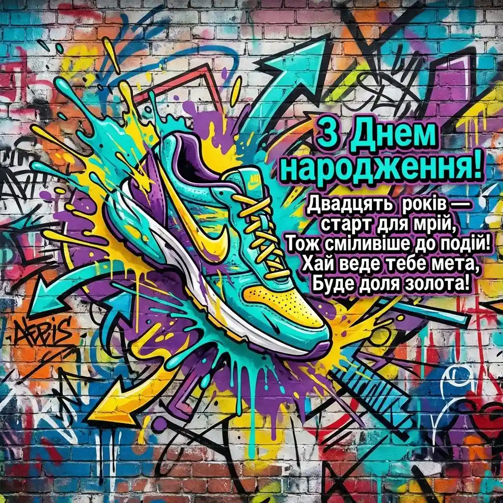 з ювілеєм 20 років хлопцю