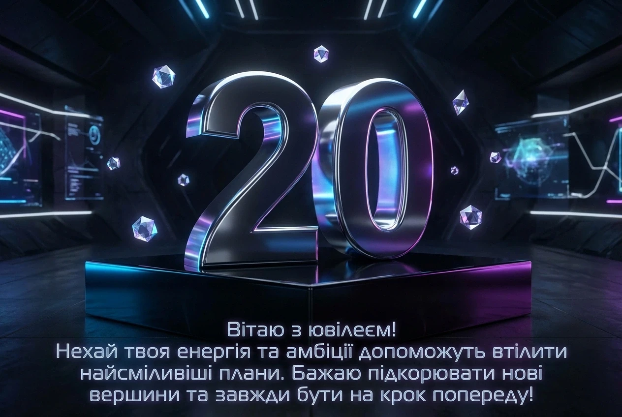 з ювілеєм 20 років хлопцю