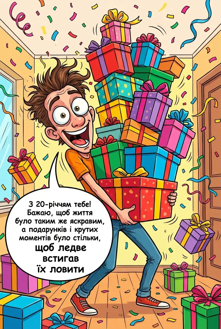 з ювілеєм 20 років хлопцю