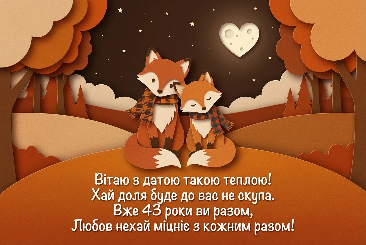 43 роки весілля привітання