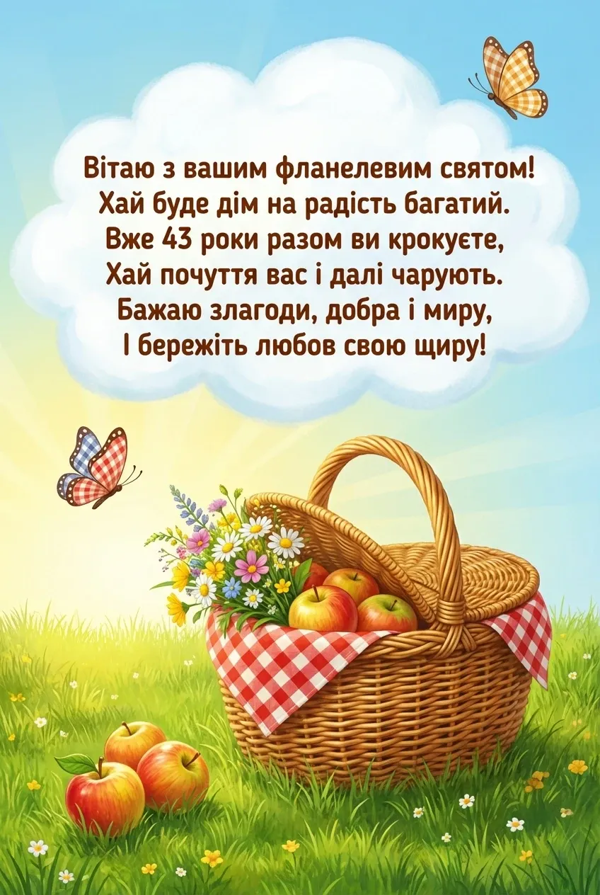 43 роки весілля привітання