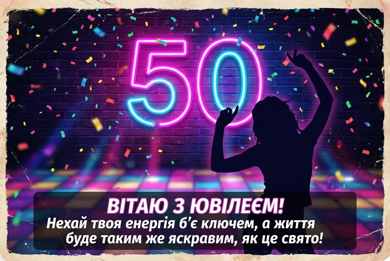 привітання з ювілеєм 50