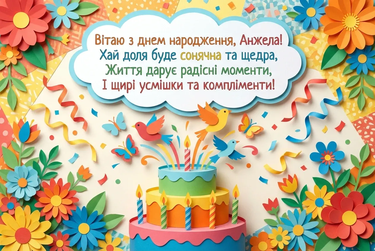 з днем народження Анжела