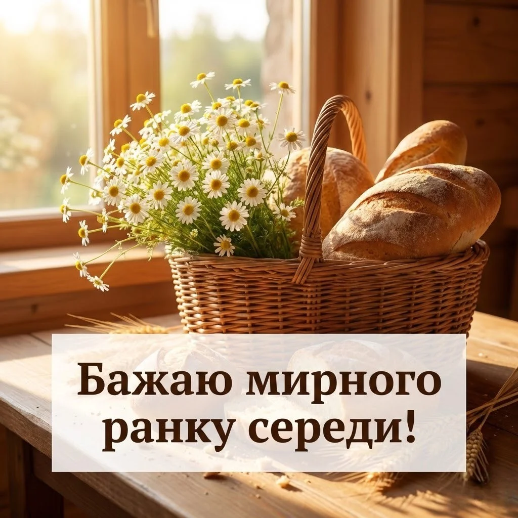 Мирного ранку середи: картинки українською для душевного привітання