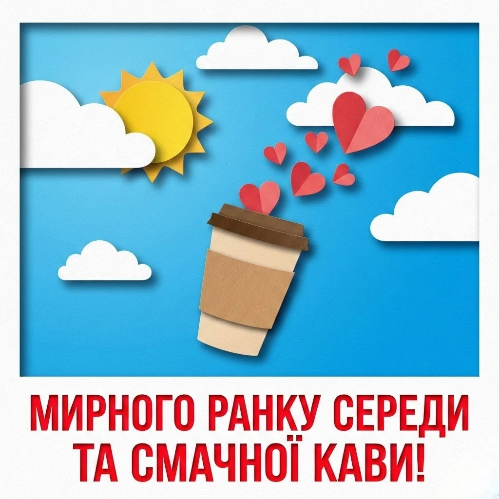 Мирного ранку середи: картинки українською для душевного привітання