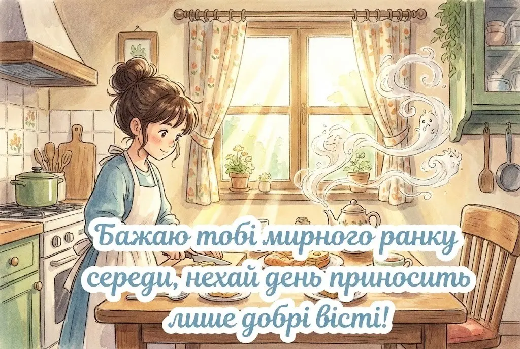 Мирного ранку середи: картинки українською для душевного привітання