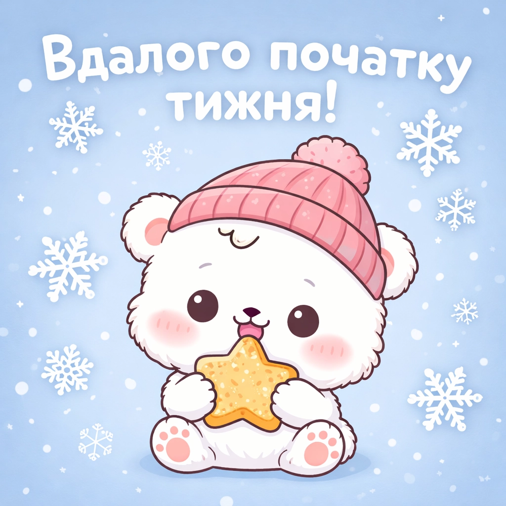 З початком нового тижня: зимові побажання у світлих картинках