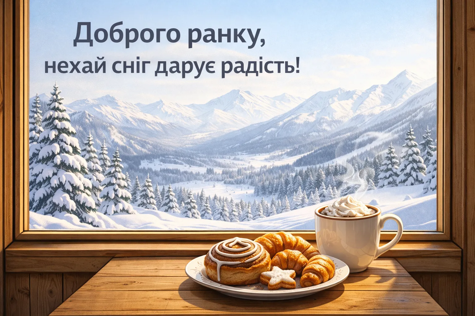 З початком нового тижня: зимові побажання у світлих картинках
