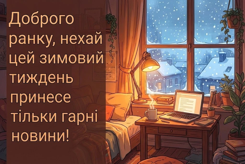 З початком нового тижня: зимові побажання у світлих картинках