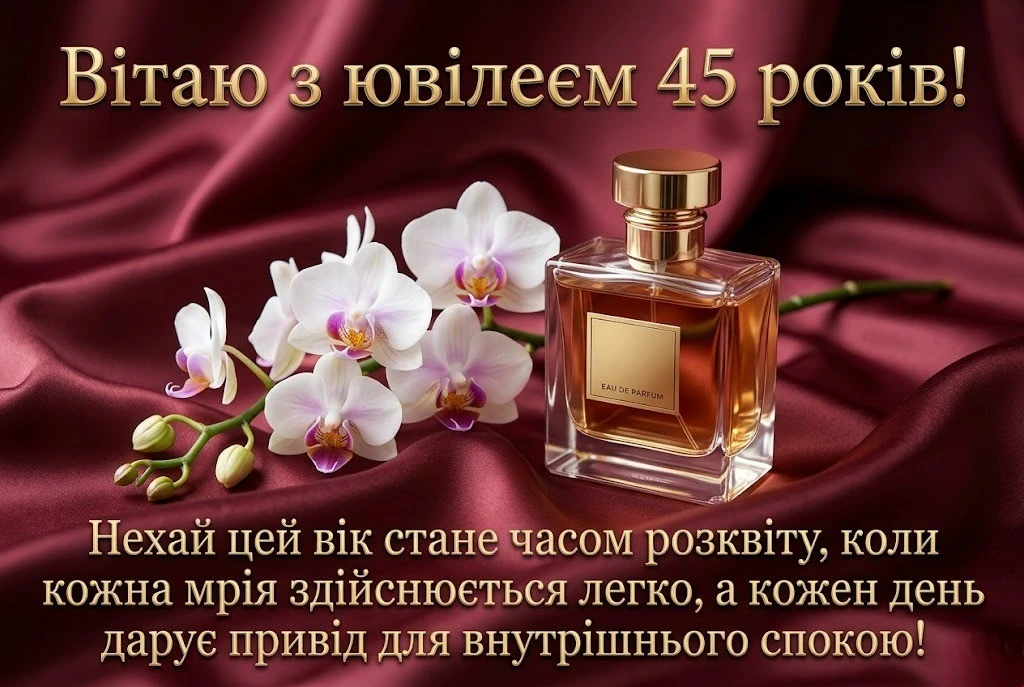 Привітання з ювілеєм 45 років жінці: найкращі побажання у віршах та прозі