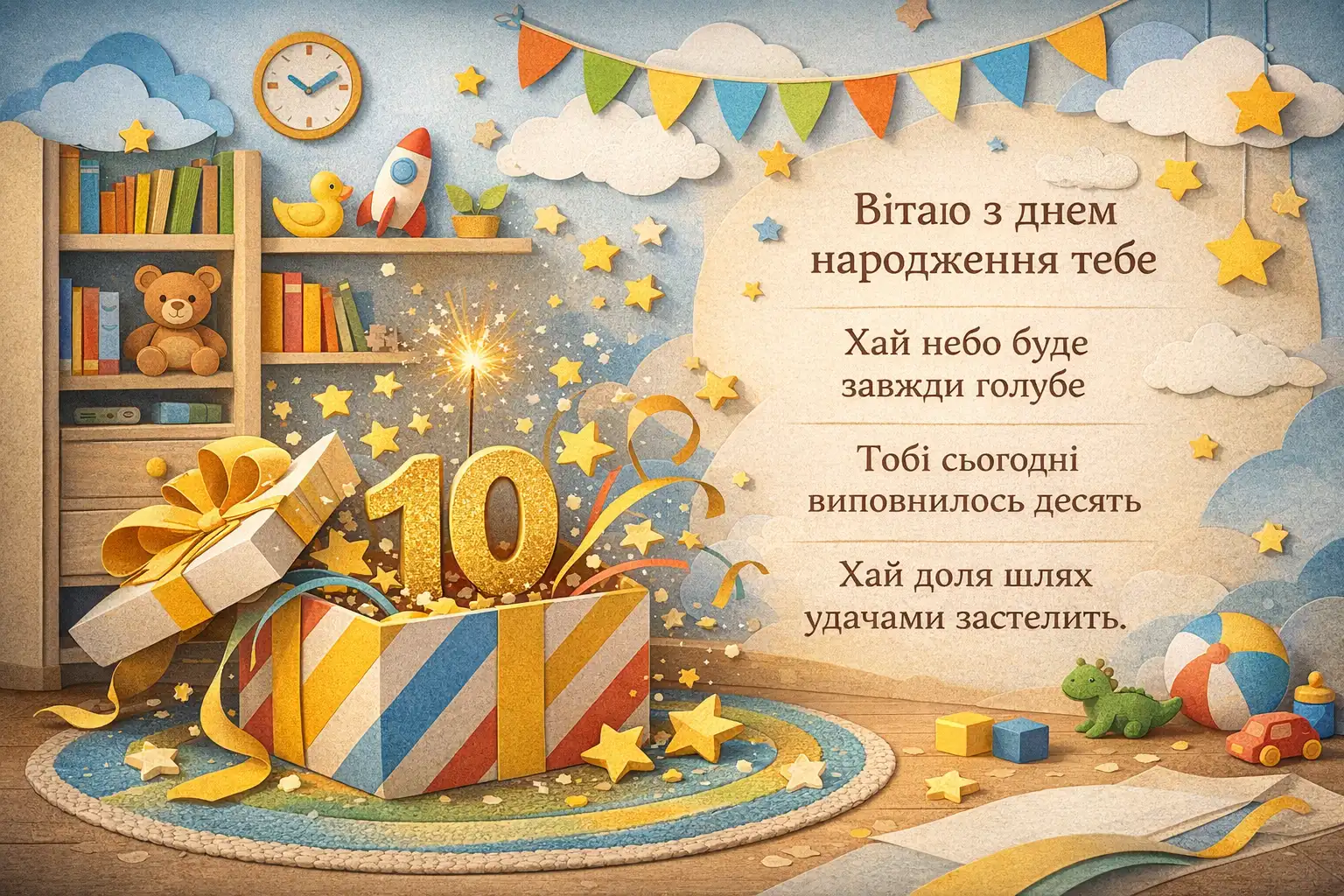Прикольні привітання з днем народження на 10 років: найкращі ідеї для першого ювілею