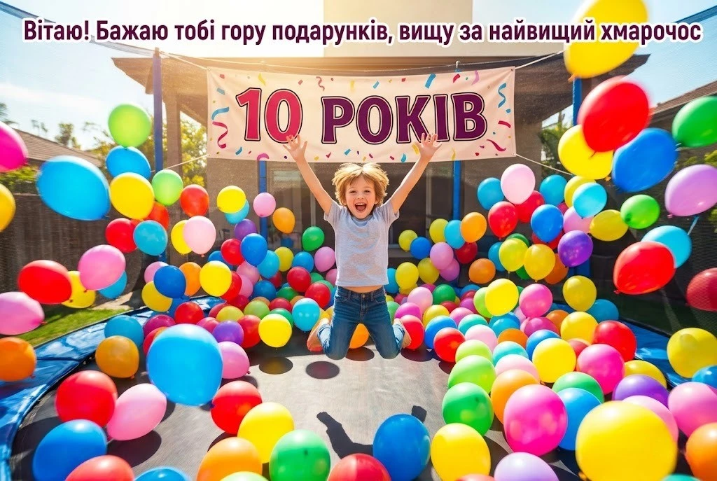 Прикольні привітання з днем народження на 10 років: найкращі ідеї для першого ювілею