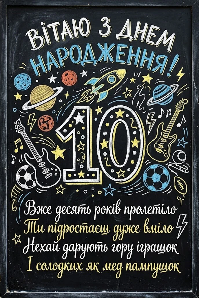 Прикольні привітання з днем народження на 10 років: найкращі ідеї для першого ювілею