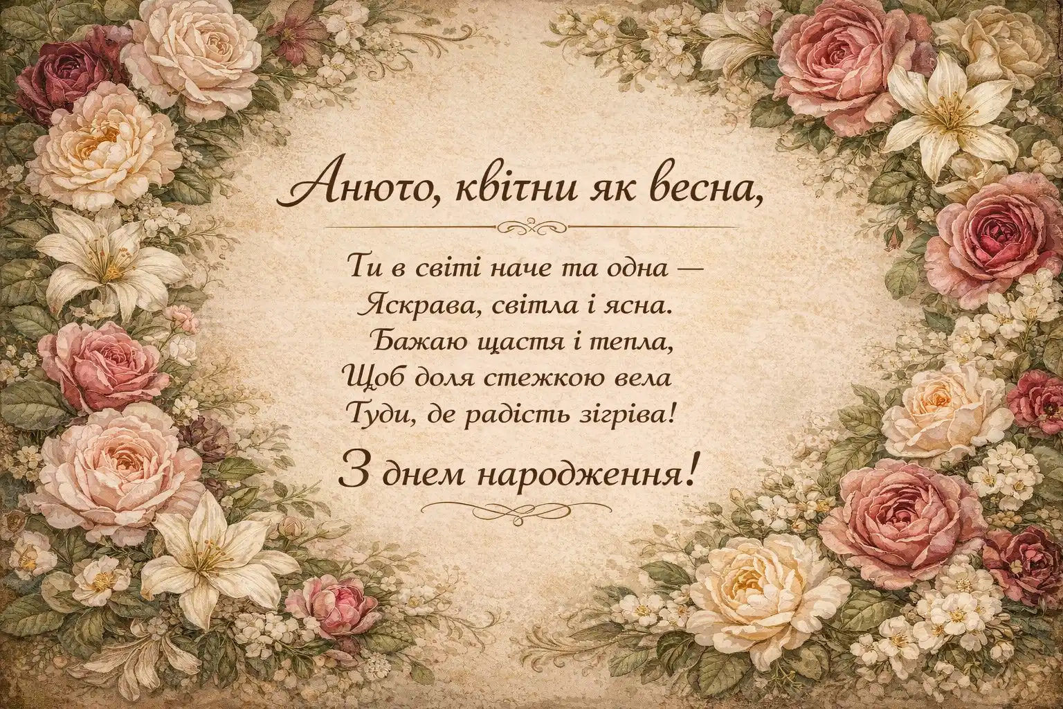 З днем народження, Анюта: найтепліші вітання у віршах та прозі