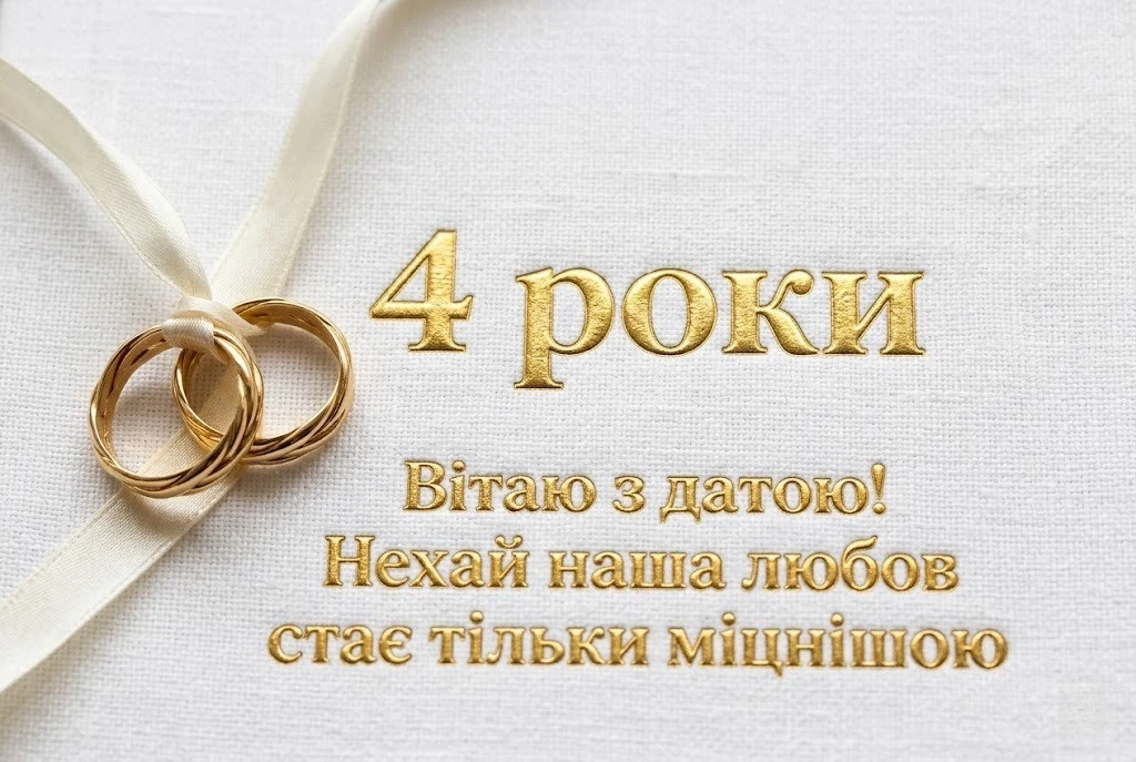 Привітання на 4 роки весілля: найкращі побажання з лляною річницею