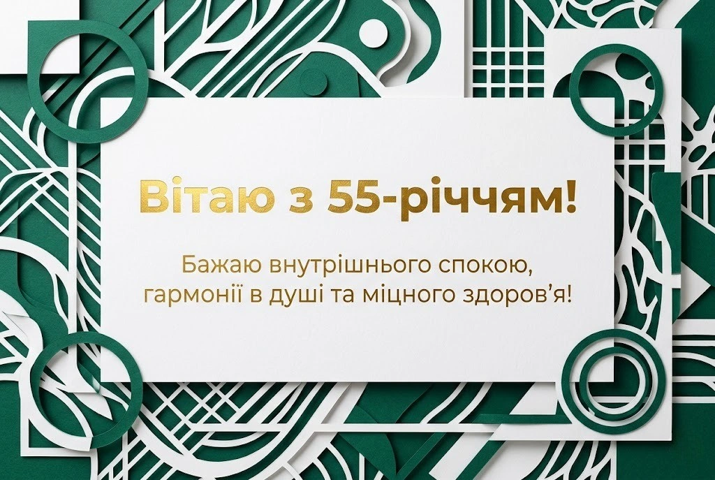 Привітання з ювілеєм 55 років: мудрі слова, що торкаються серця