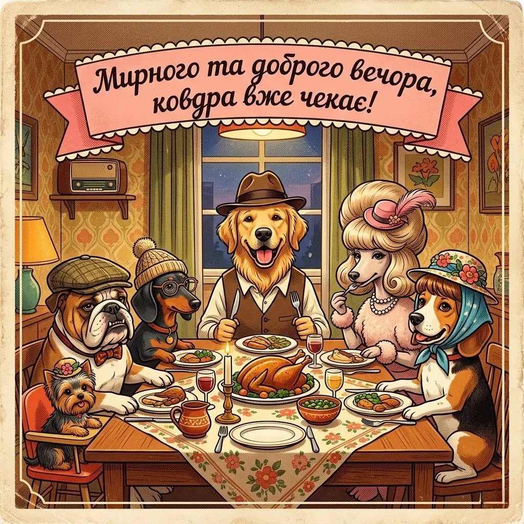 Доброго вечора українською мовою: смішні картинки та прикольні побажання для гарного настрою