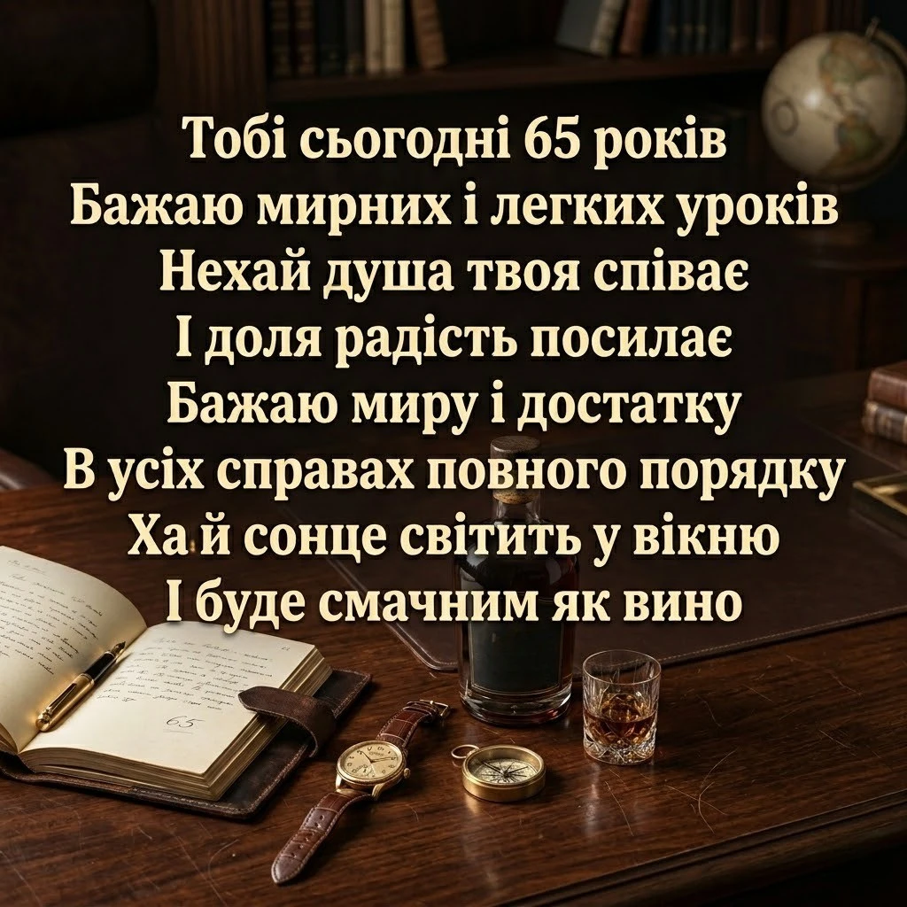 Привітання з 65-річним ювілеєм чоловіку: мудрі слова, вірші та побажання