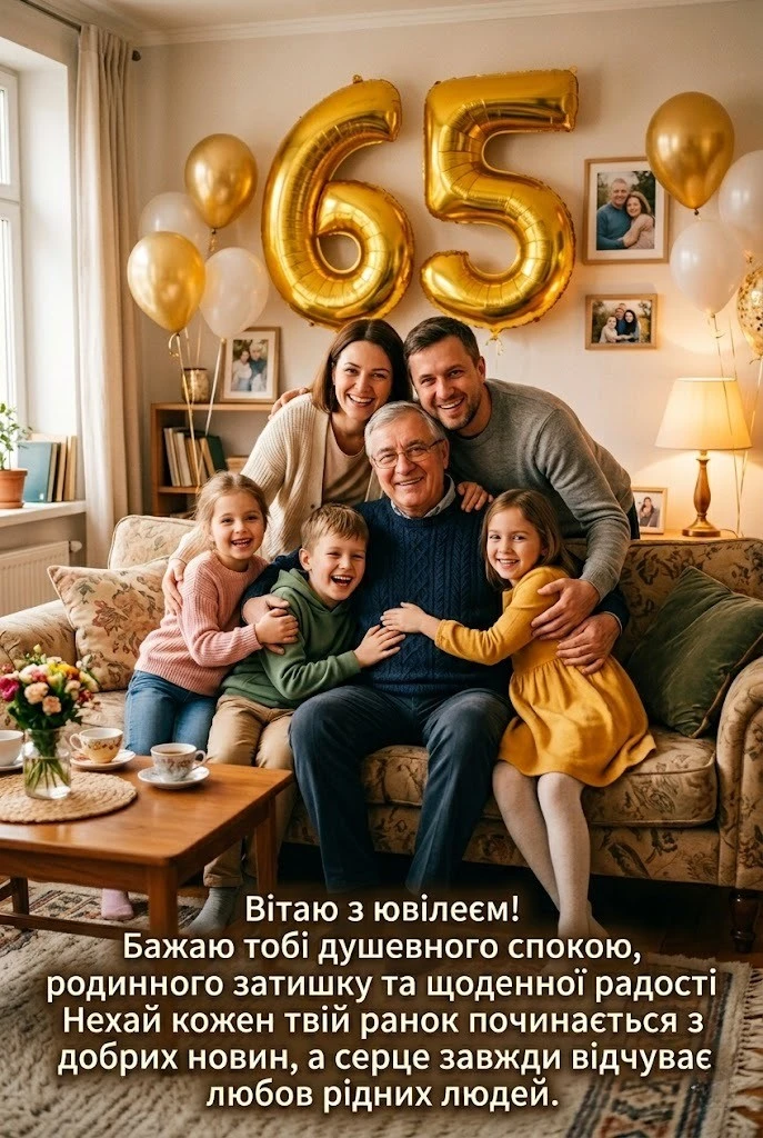 Привітання з 65-річним ювілеєм чоловіку: мудрі слова, вірші та побажання