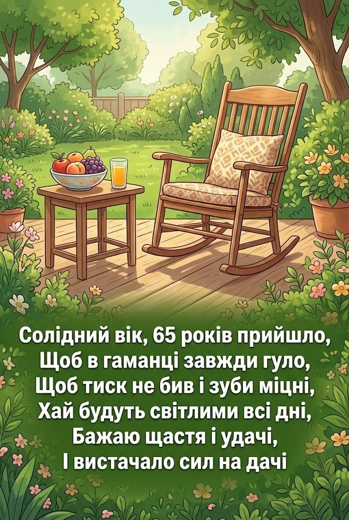 Привітання з 65-річним ювілеєм чоловіку: мудрі слова, вірші та побажання