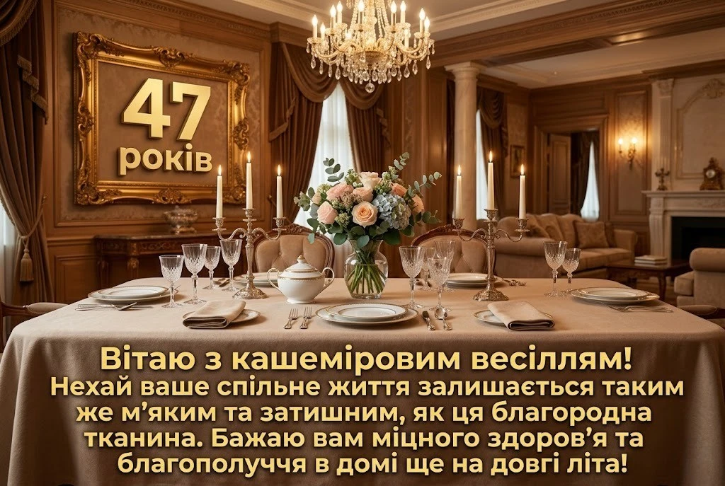 47 років шлюбу: підбірка зворушливих привітань з кашеміровою річницею