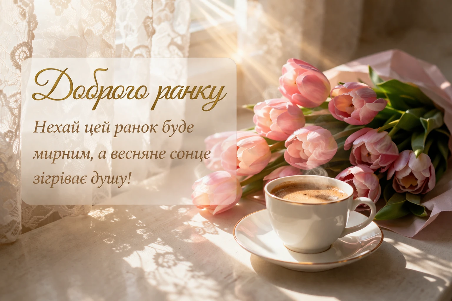 Доброго ранку: весняний ранок у ніжних картинках та душевних побажаннях