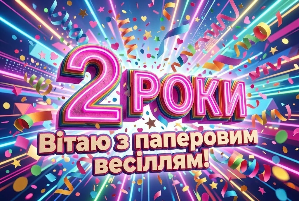 2 роки подружнього життя: зворушливі слова на паперове весілля