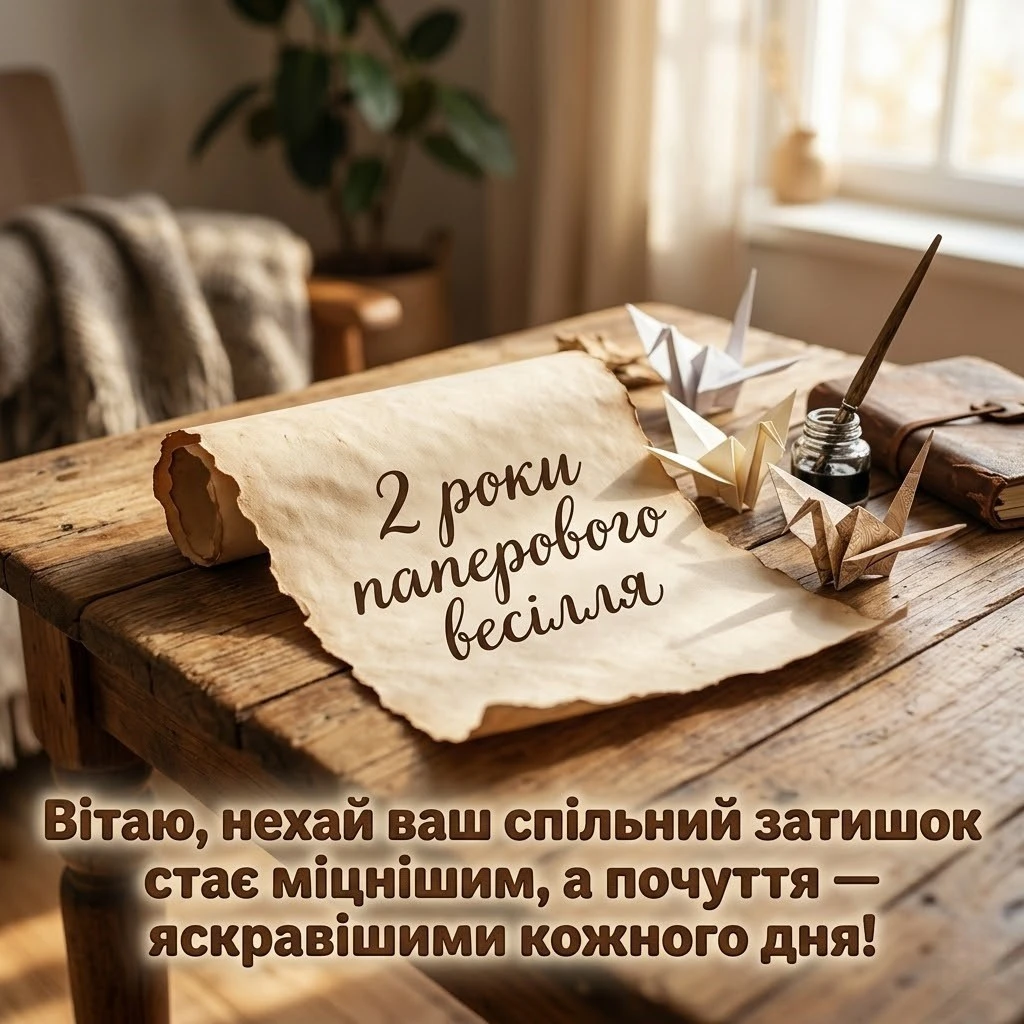 2 роки подружнього життя: зворушливі слова на паперове весілля