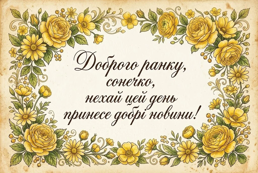 Доброго ранку, моє сонечко: найтепліші картинки та щирі побажання для гарного початку дня