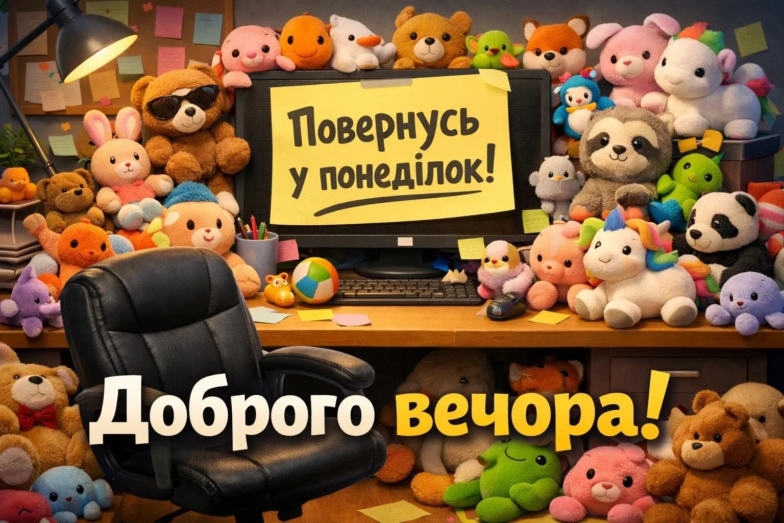 Доброго вечора: сучасні смішні картинки та листівки з написом нарешті вихідні