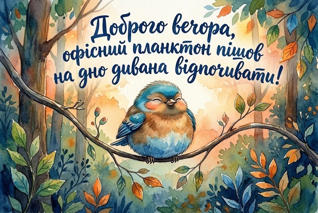 Доброго вечора: сучасні смішні картинки та листівки з написом нарешті вихідні