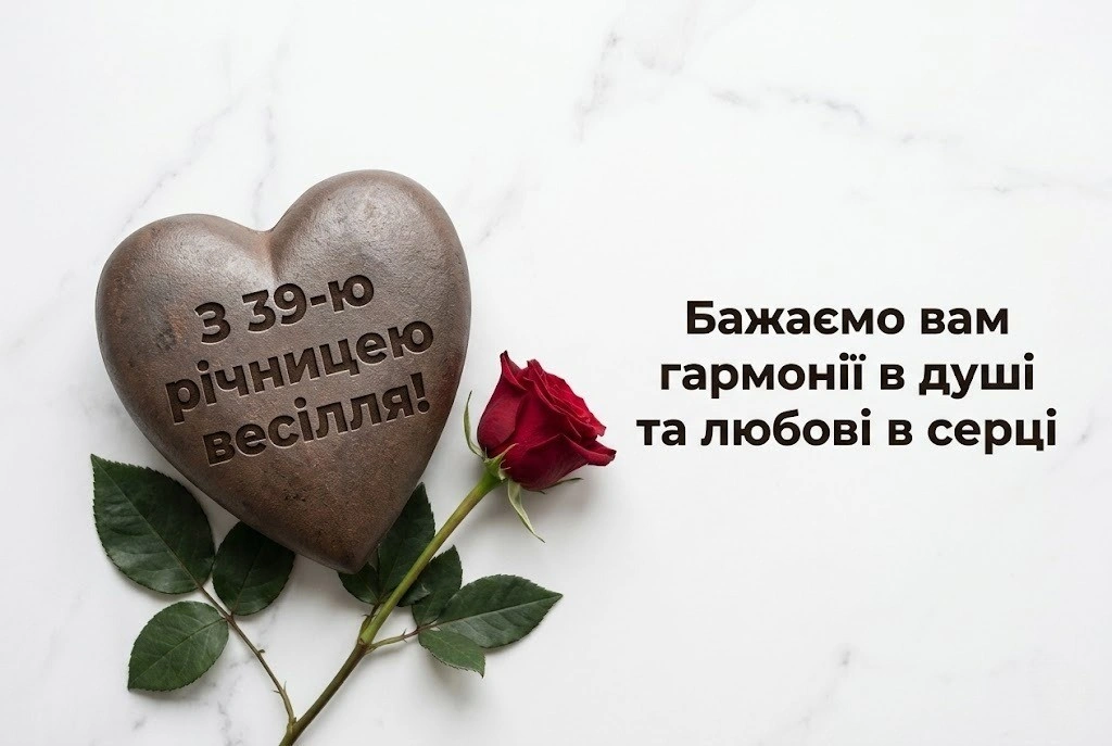 Привітання з 39 річницею весілля для батьків: найтепліші слова та вірші
