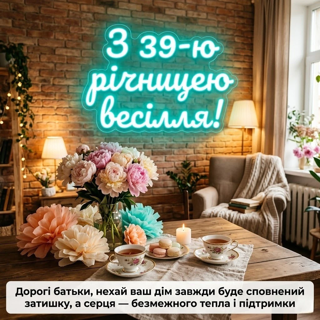 Привітання з 39 річницею весілля для батьків: найтепліші слова та вірші