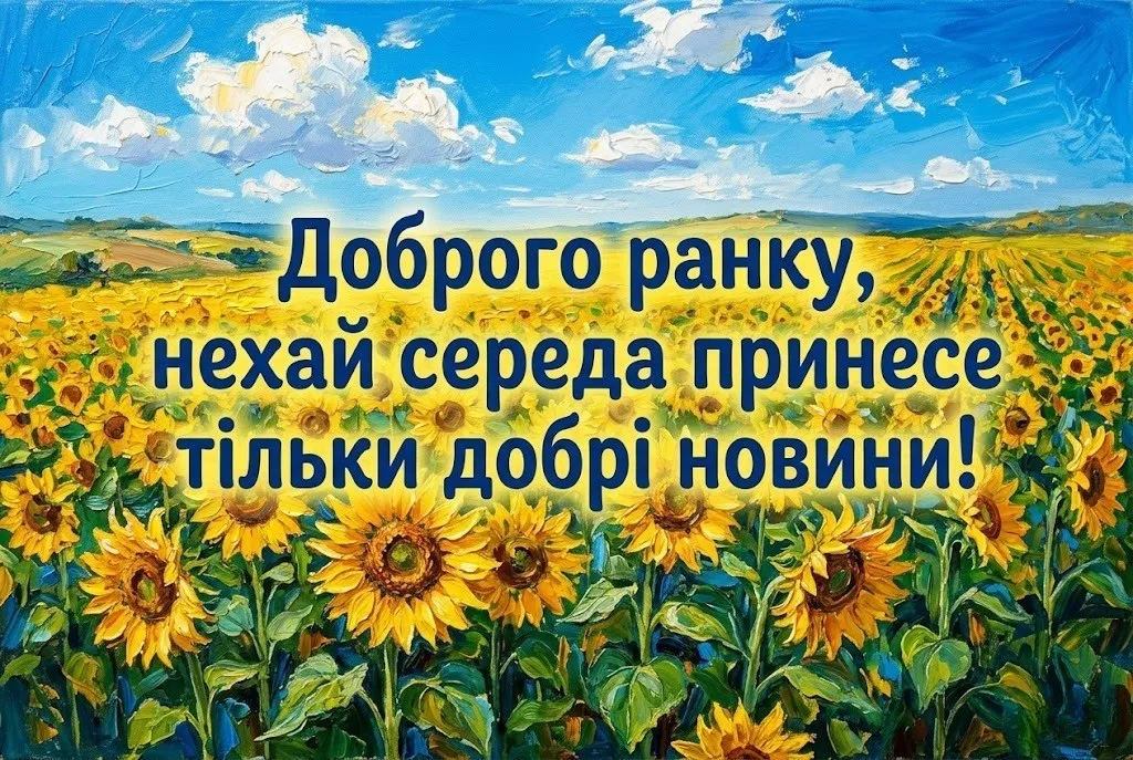 Доброго ранку, гарної середи: найтепліші побажання та яскраві листівки для гарного настрою