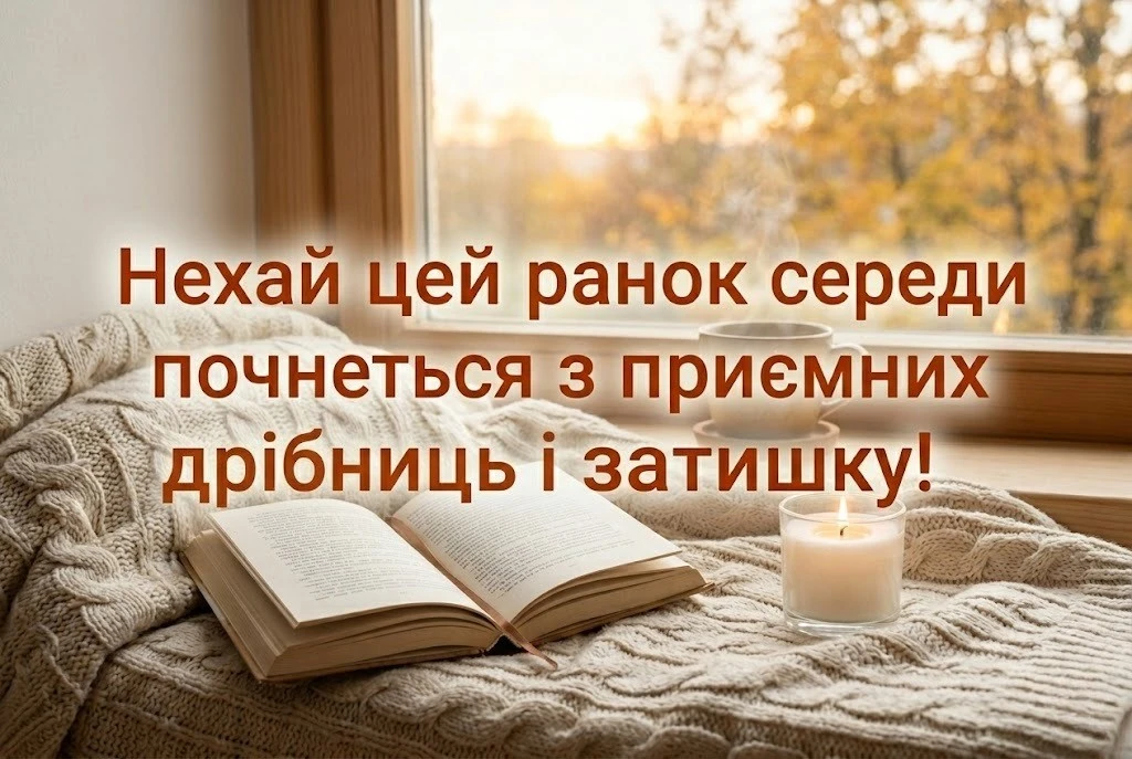 Доброго ранку, гарної середи: найтепліші побажання та яскраві листівки для гарного настрою