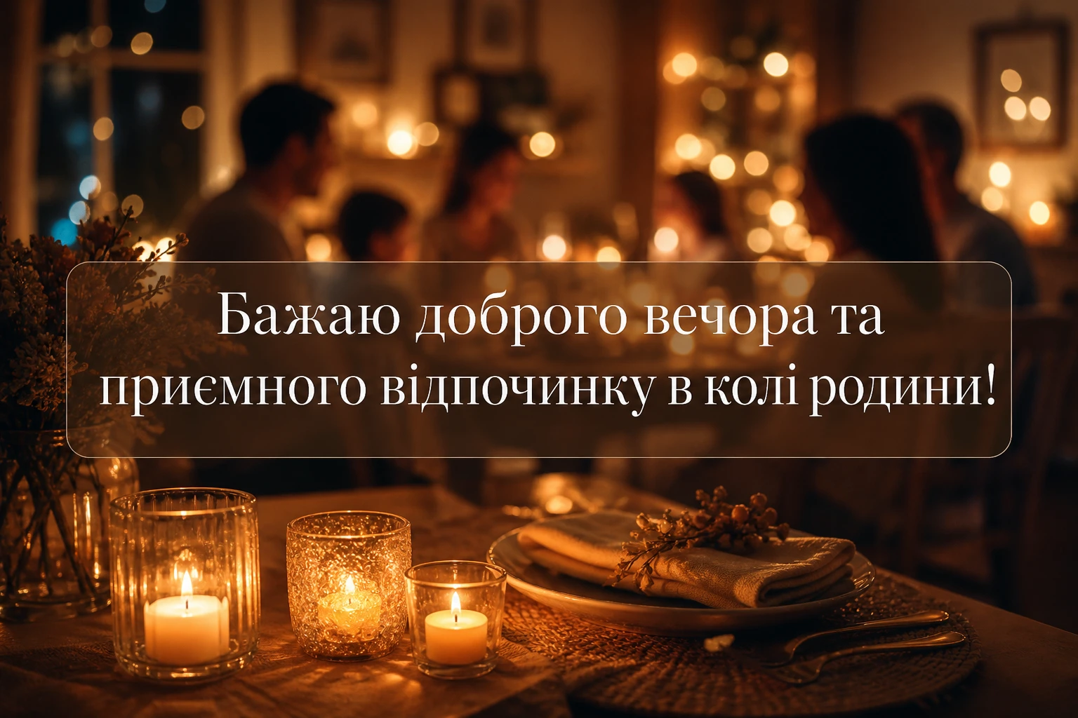 Доброго вечора та гарного відпочинку в колі сім’ї: найкращі картинки та душевні листівки