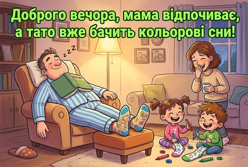 Доброго вечора та гарного відпочинку в колі сім’ї: найкращі картинки та душевні листівки