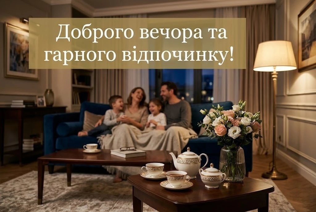 Доброго вечора та гарного відпочинку в колі сім’ї: найкращі картинки та душевні листівки
