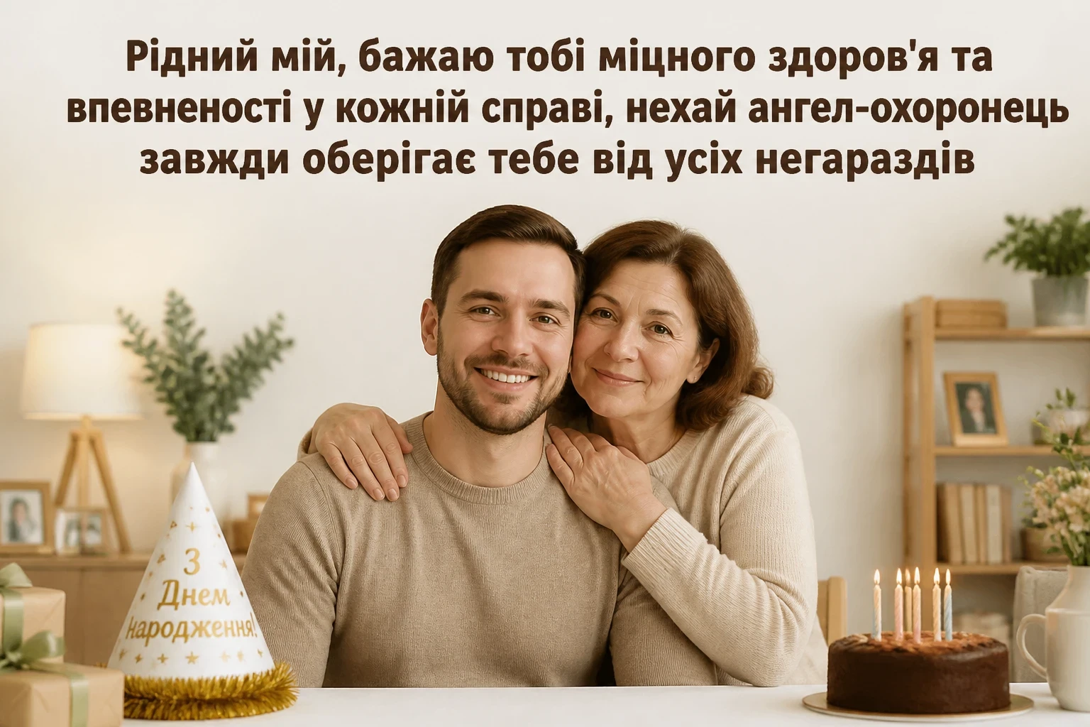 привітання з днем народження дорослого сина від мами своїми словами