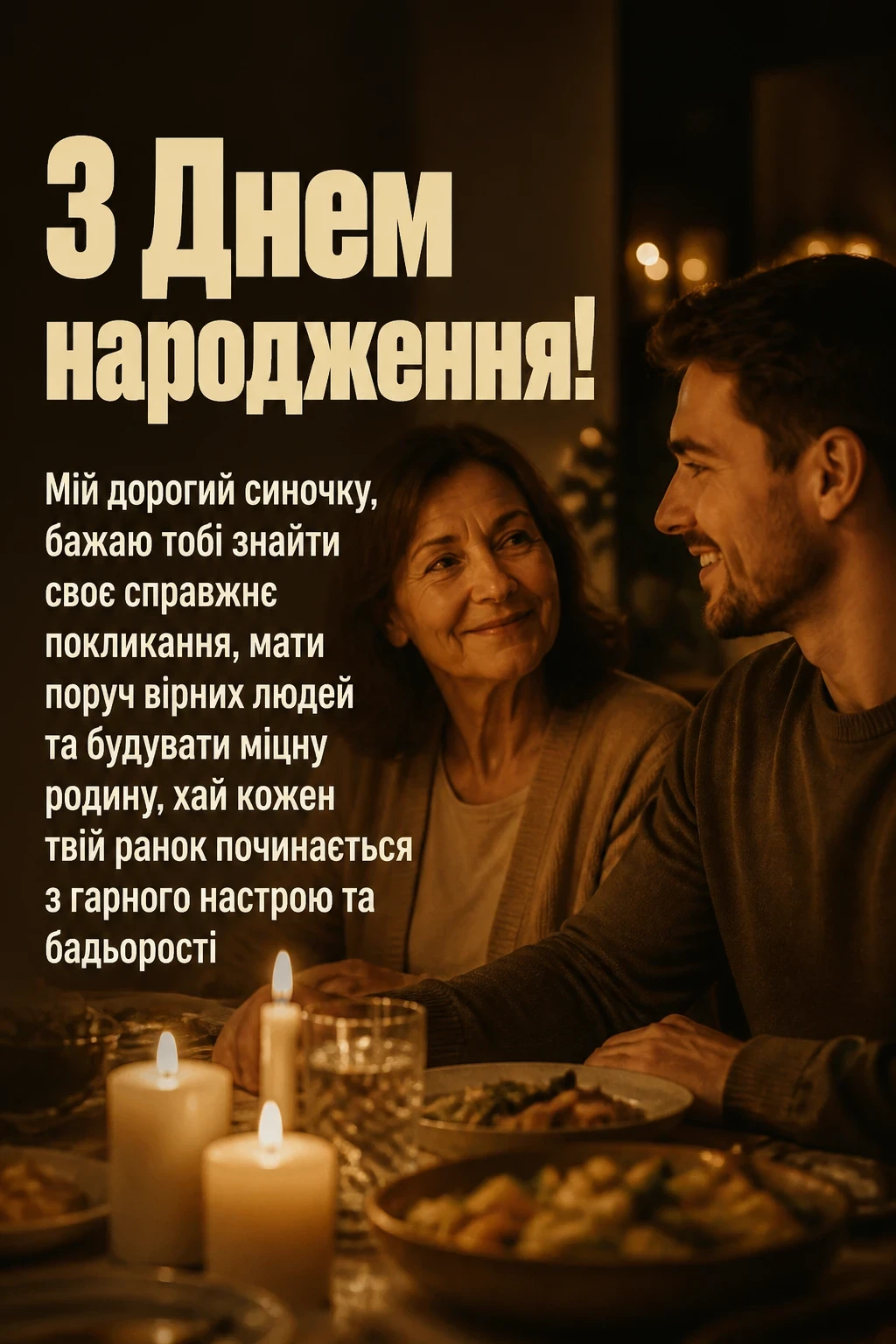 привітання з днем народження дорослого сина від мами своїми словами