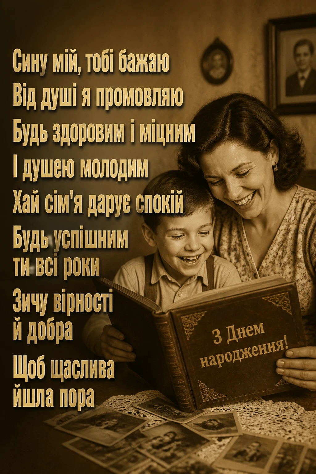 привітання з днем народження дорослого сина від мами своїми словами