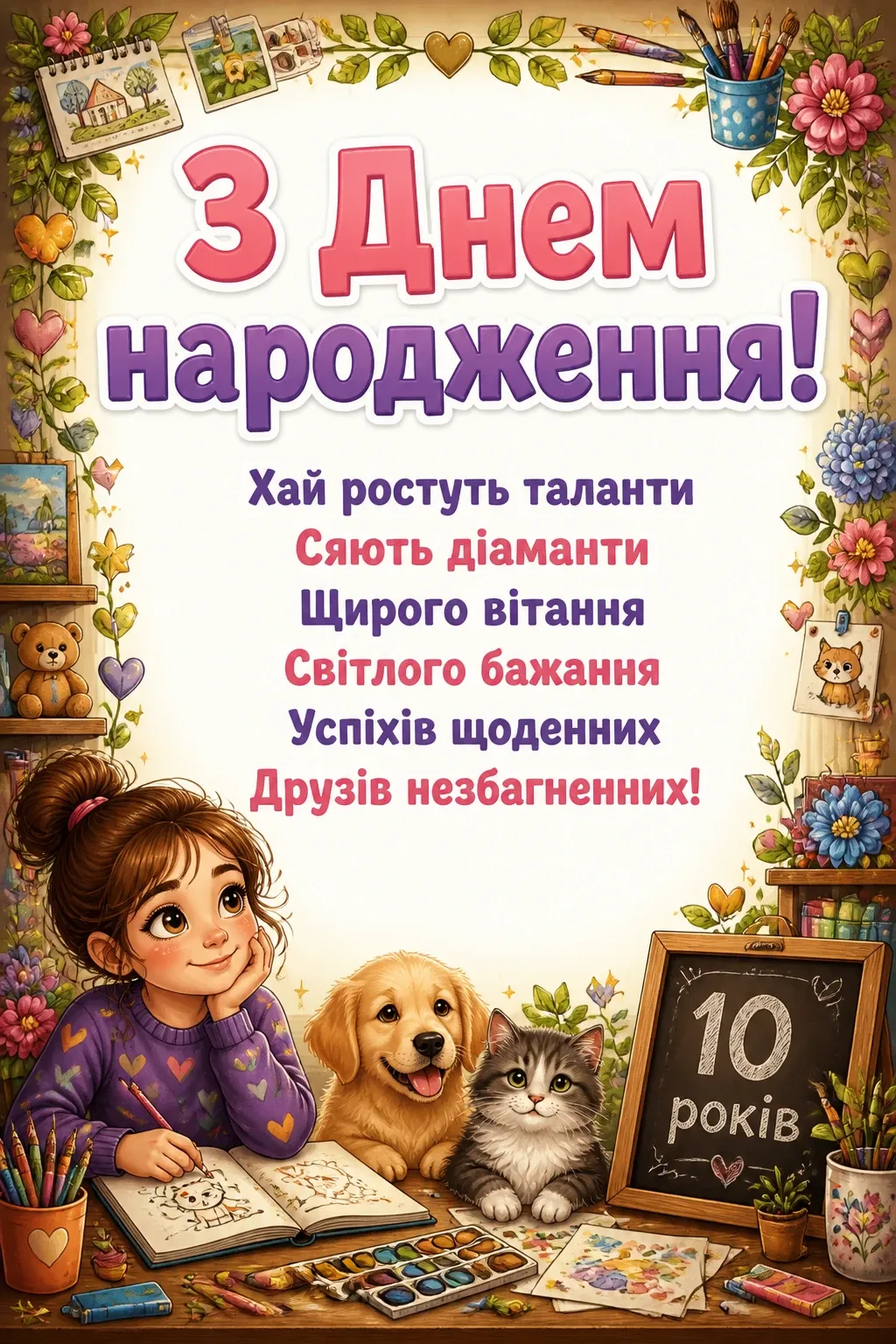 10 років дівчинці привітання 10 років дівчинці привітання