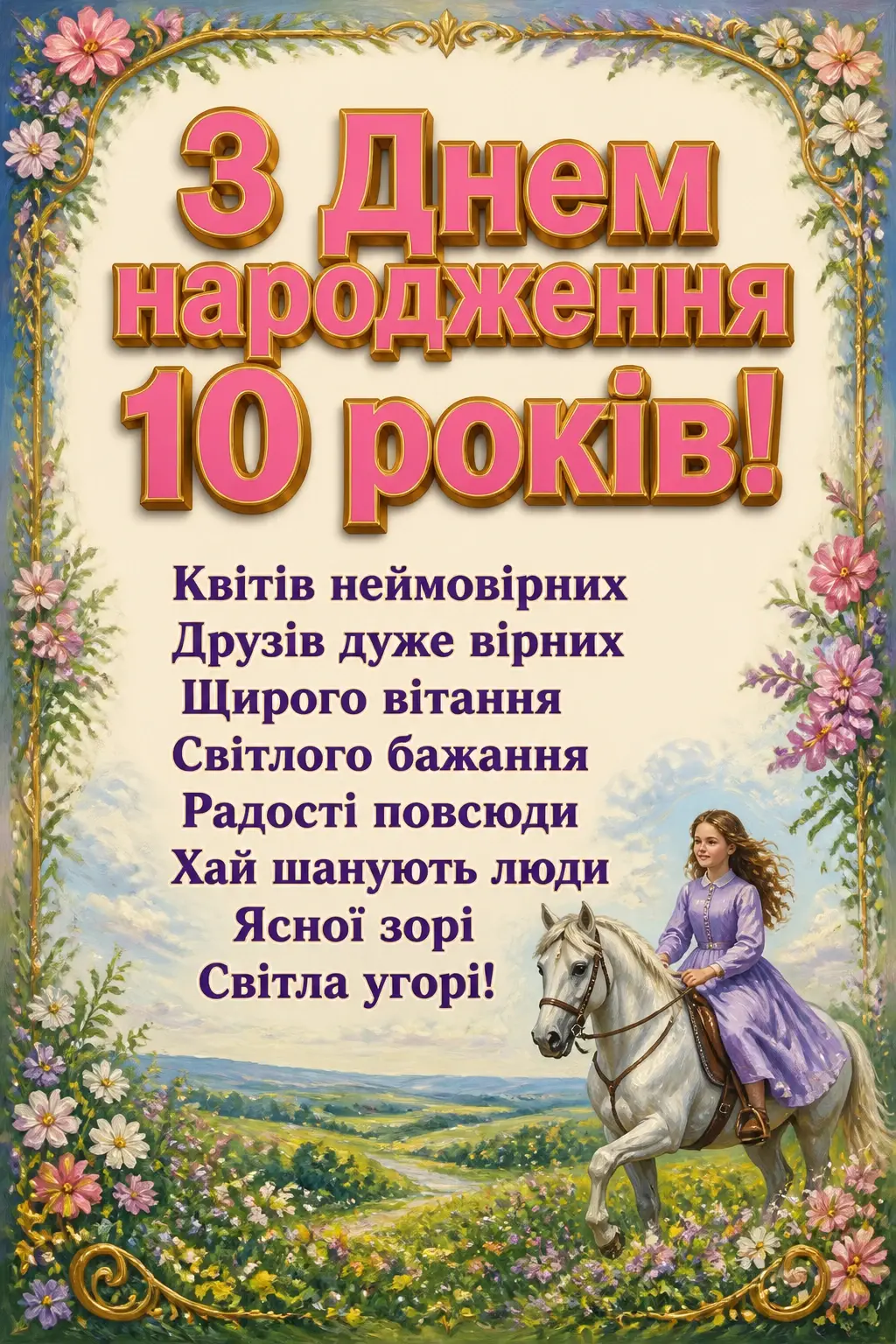 10 років дівчинці привітання 10 років дівчинці привітання