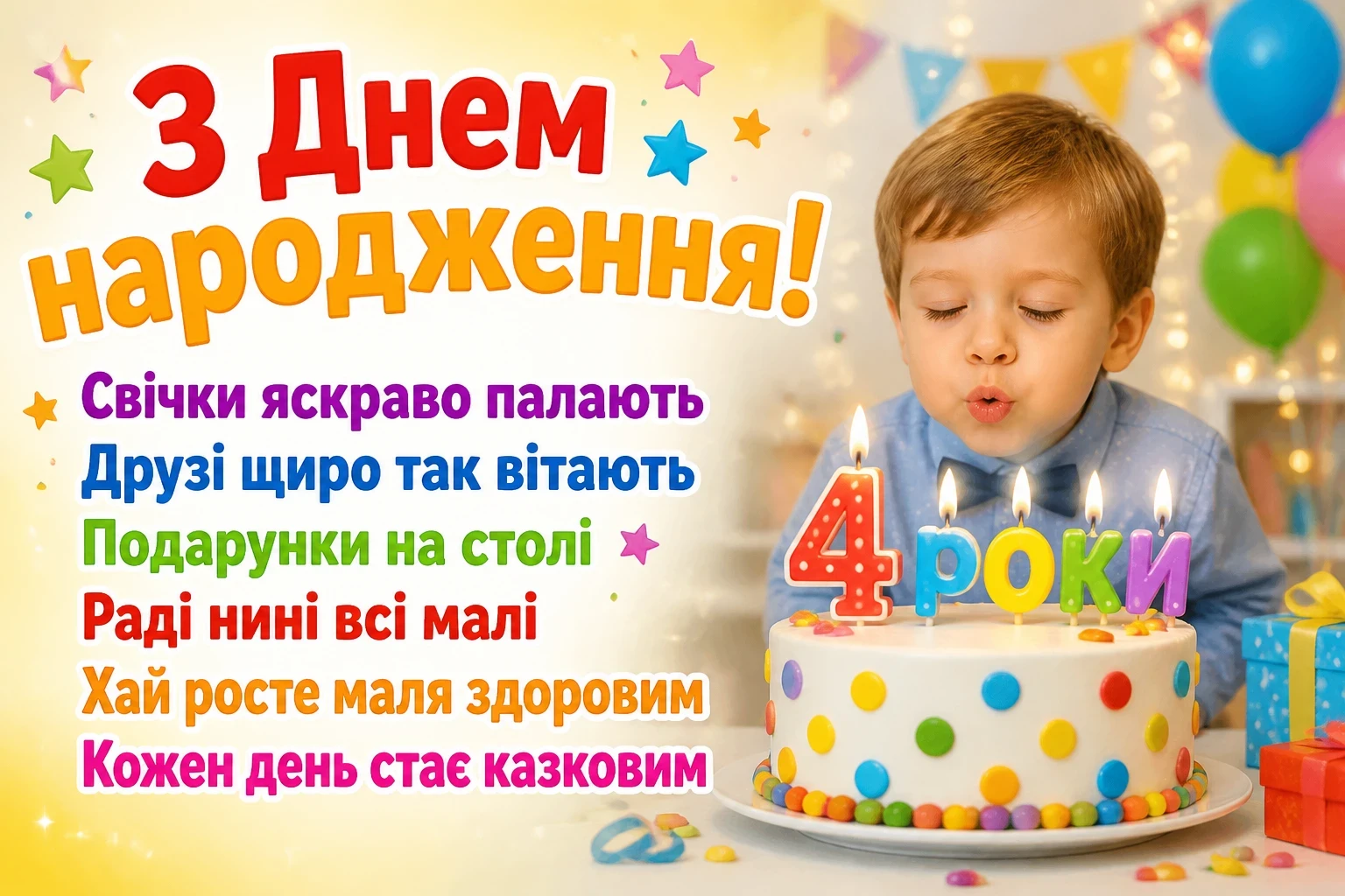 привітання з днем народження 4 роки привітання з днем народження 4 роки